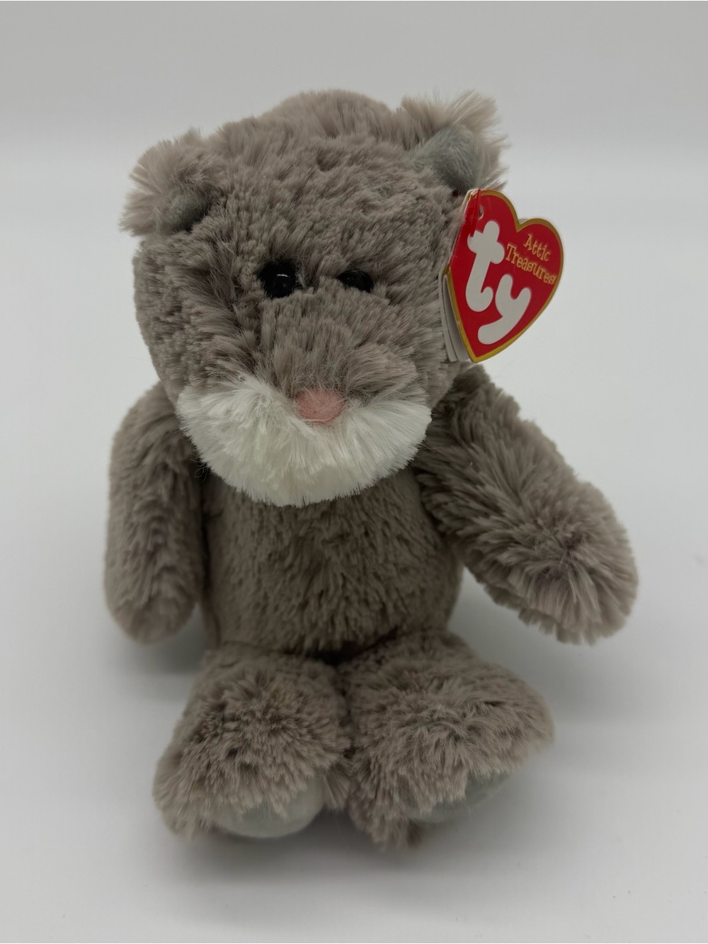TY Attic Treasures Kit the Cat Plush Gray Kitten Cuddlys Stuffed Toy 8" TAGS